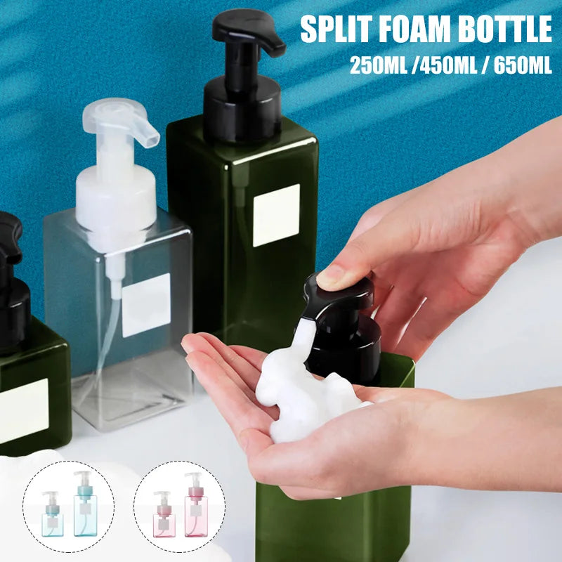 Frasco Dispensador de Sabonete Líquido Portátil com Válvula Espuma".