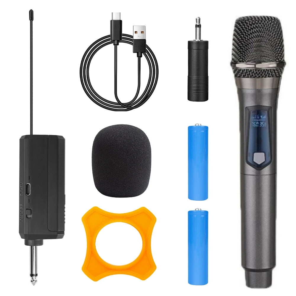 Microfone Sem Fio Profissional UHF Duplo - Kebidumei