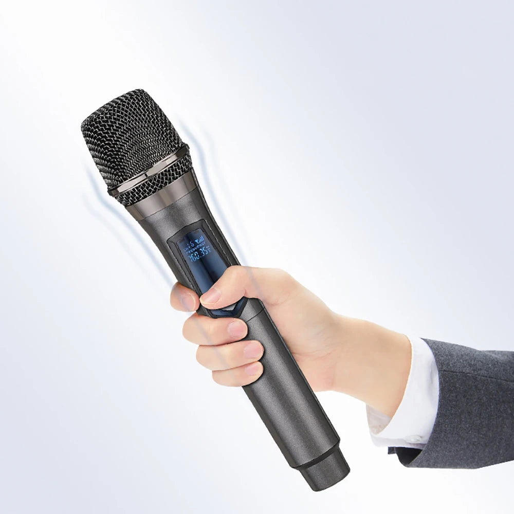 Microfone Sem Fio Profissional UHF Duplo - Kebidumei