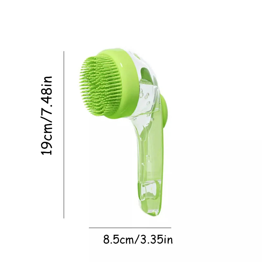 Escova de Banho Pet com Dispenser de Shampoo (ou Escova Massageadora Banho Pet)