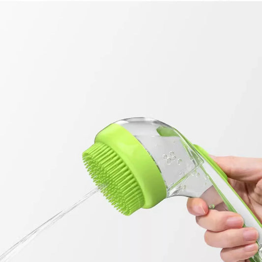 Escova de Banho Pet com Dispenser de Shampoo (ou Escova Massageadora Banho Pet)