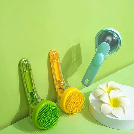 Escova de Banho Pet com Dispenser de Shampoo (ou Escova Massageadora Banho Pet)